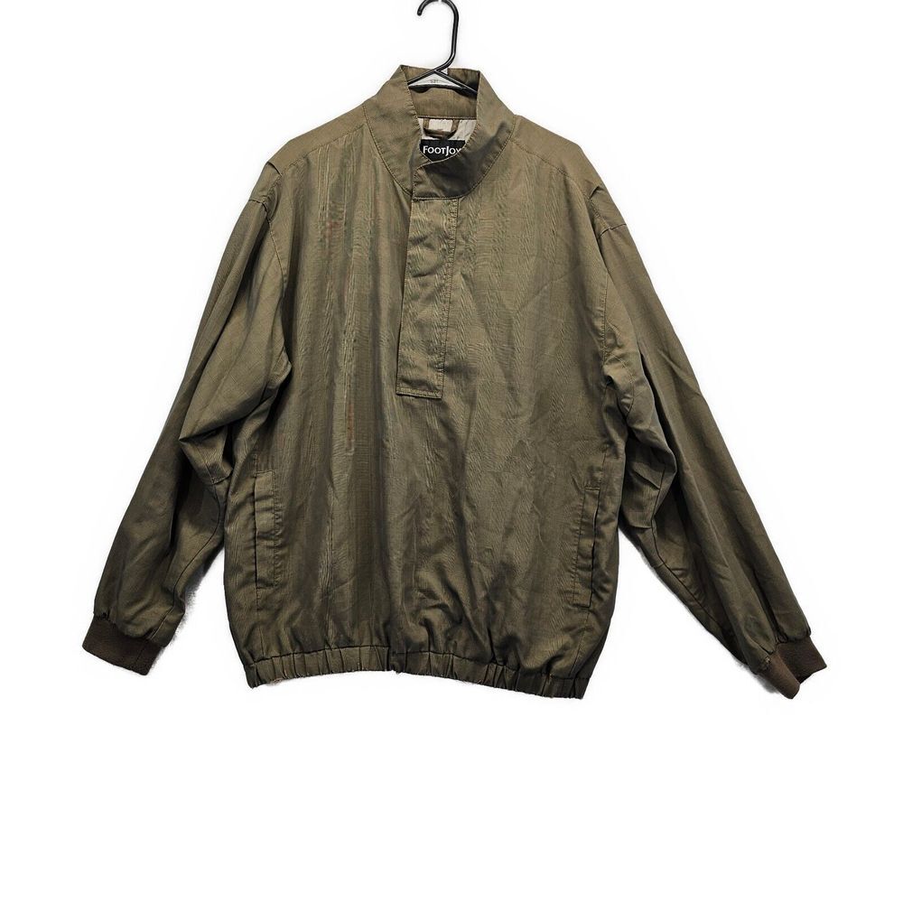 FootJoy Golf Bomber Jacket Long Sleeves Full Zip Lined‎ Pockets Green Mens L